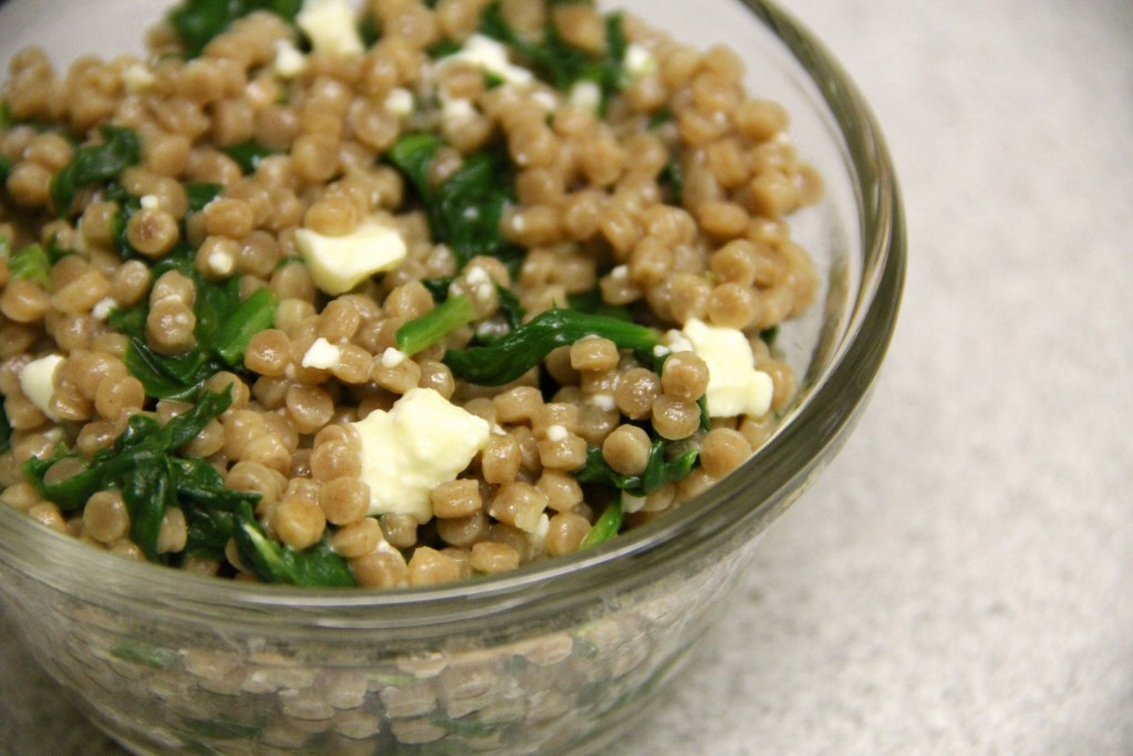 Israeli Couscous with Feta and Spinach Amy's Healthy Baking