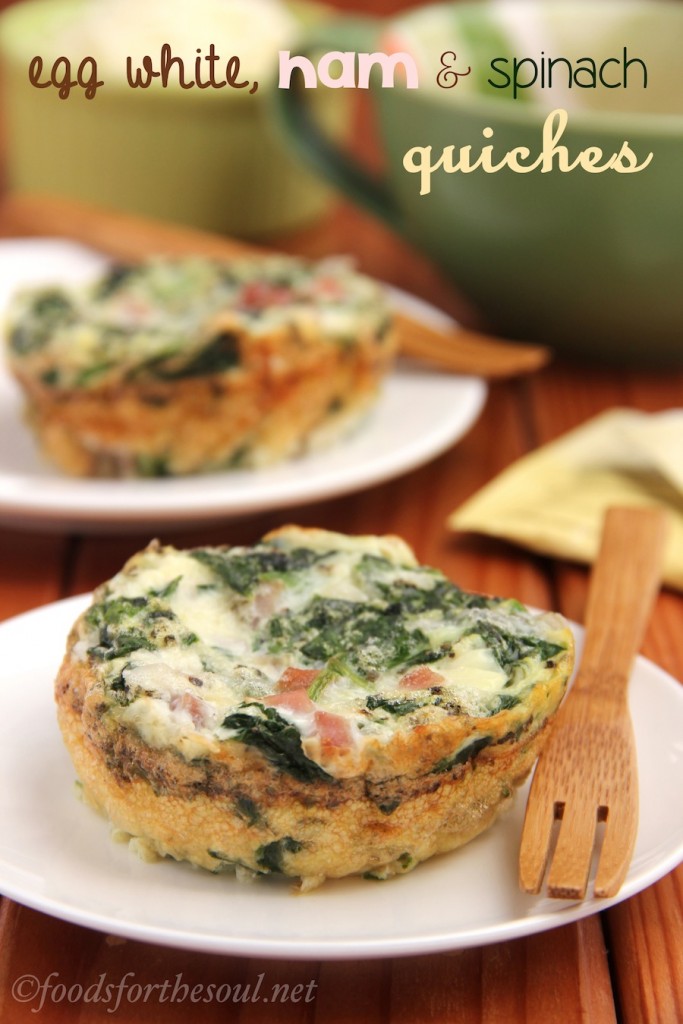 Egg White, Ham & Spinach Quiches Amy's Healthy Baking