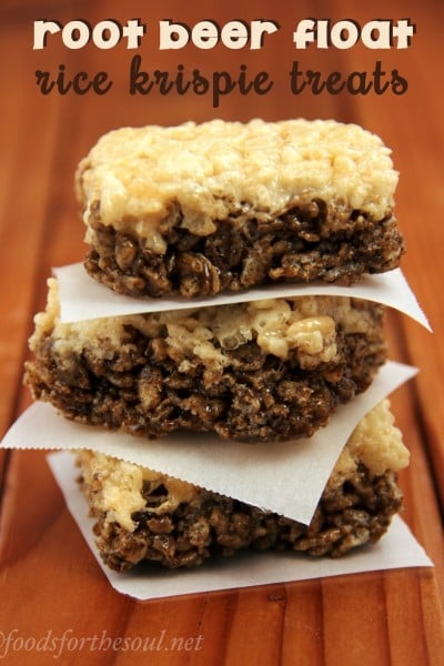 Root Beer Float Rice Krispie Treats