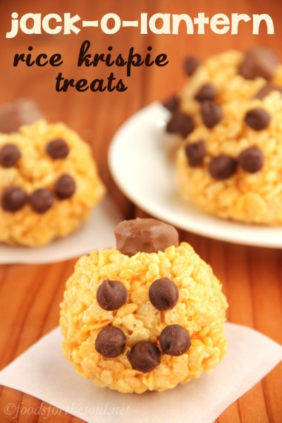 Jack-O-Lantern Rice Krispie Treats