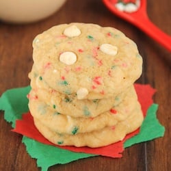 White Chocolate Funfetti Christmas Cookies