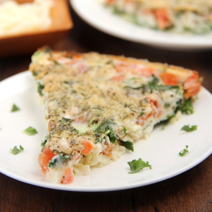 Skinny Kale & Tomato Quiche