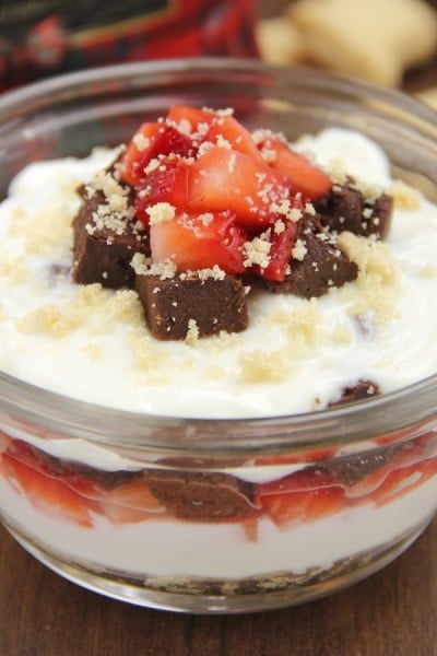Strawberry Brownie Shortbread Parfaits