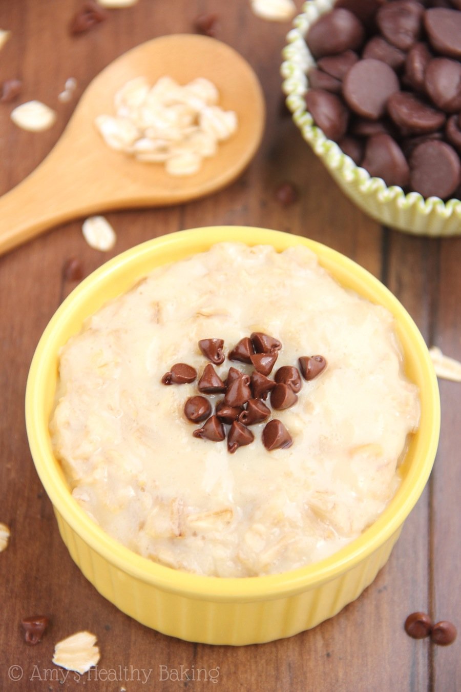 Skinny Chocolate Chip Cheesecake Oatmeal Amy S Healthy Baking