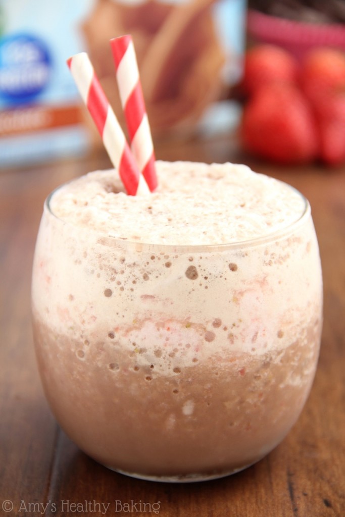 ChocolateCovered Strawberry Smoothie with Carnation Breakfast
