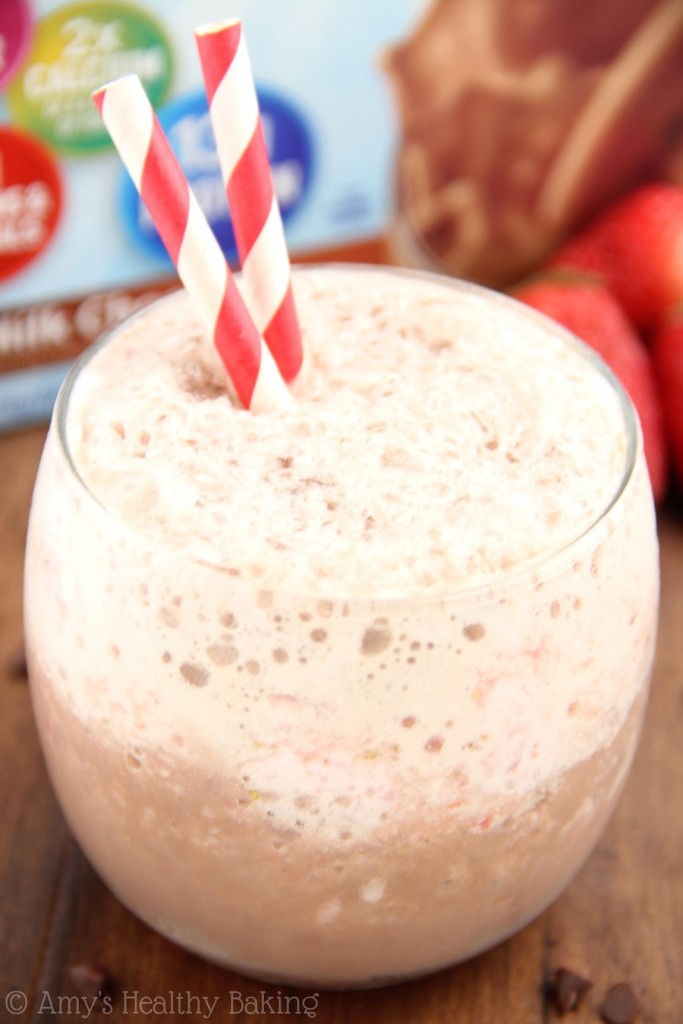 ChocolateCovered Strawberry Smoothie with Carnation Breakfast