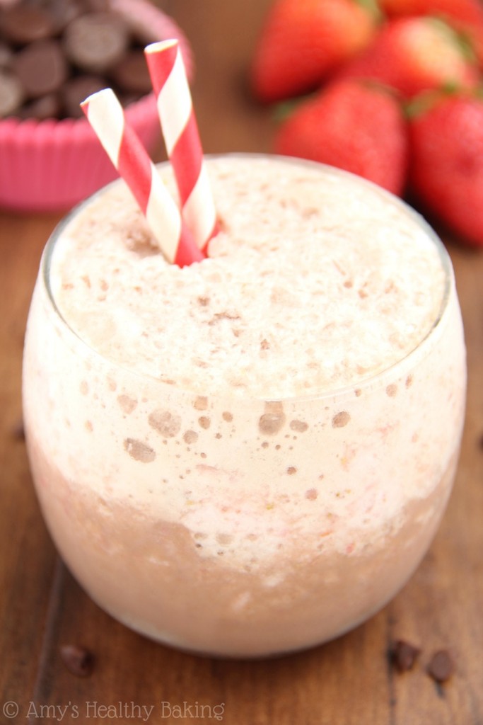 ChocolateCovered Strawberry Smoothie with Carnation Breakfast