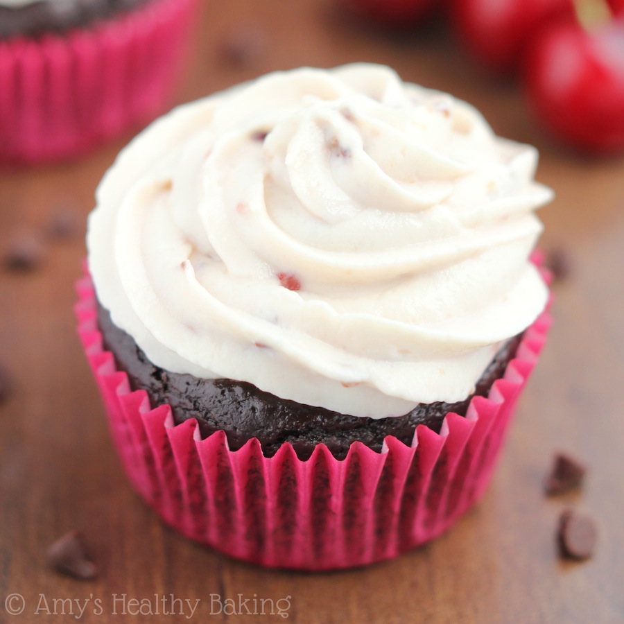 Chocolate Coke Cupcakes with Cherry Vanilla Frosting