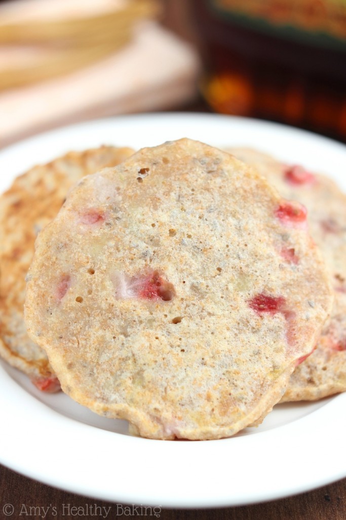 Strawberry Banana Chia Seed Pancakes Amy's Healthy Baking