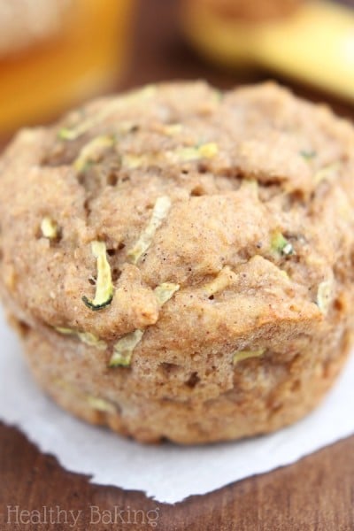 Whole Wheat Zucchini Banana Muffins