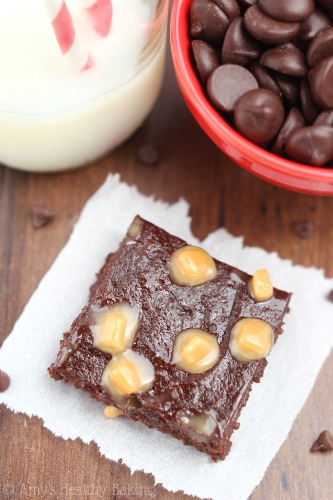 Fudgy Salted Caramel Brownies Amy's Healthy Baking