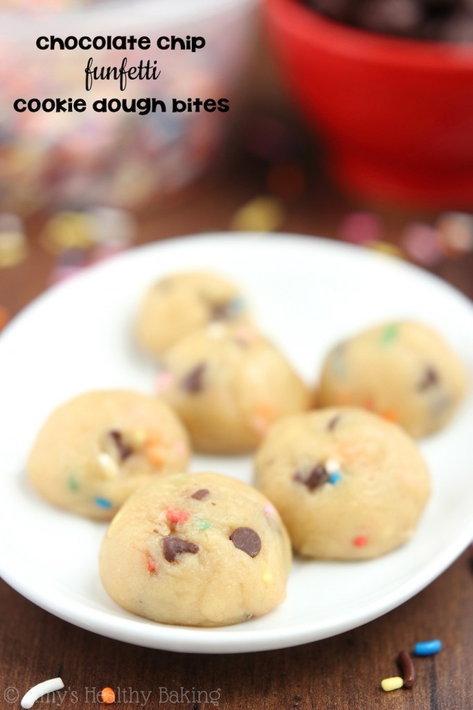 Chocolate Chip Funfetti Cookie Dough Bites Amy's Healthy Baking