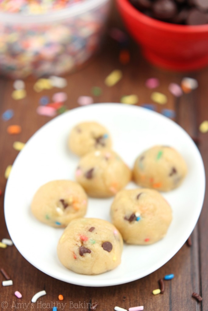 Chocolate Chip Funfetti Cookie Dough Bites Amy's Healthy Baking