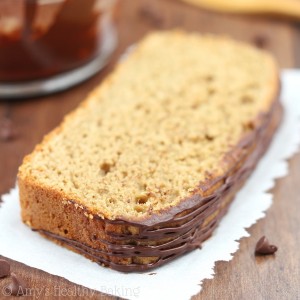 Coffee Loaf Cake + Dark Chocolate Drizzle -- so easy, no mixer required! Really moist & rich. You'd never guess it's healthy & clean eating!