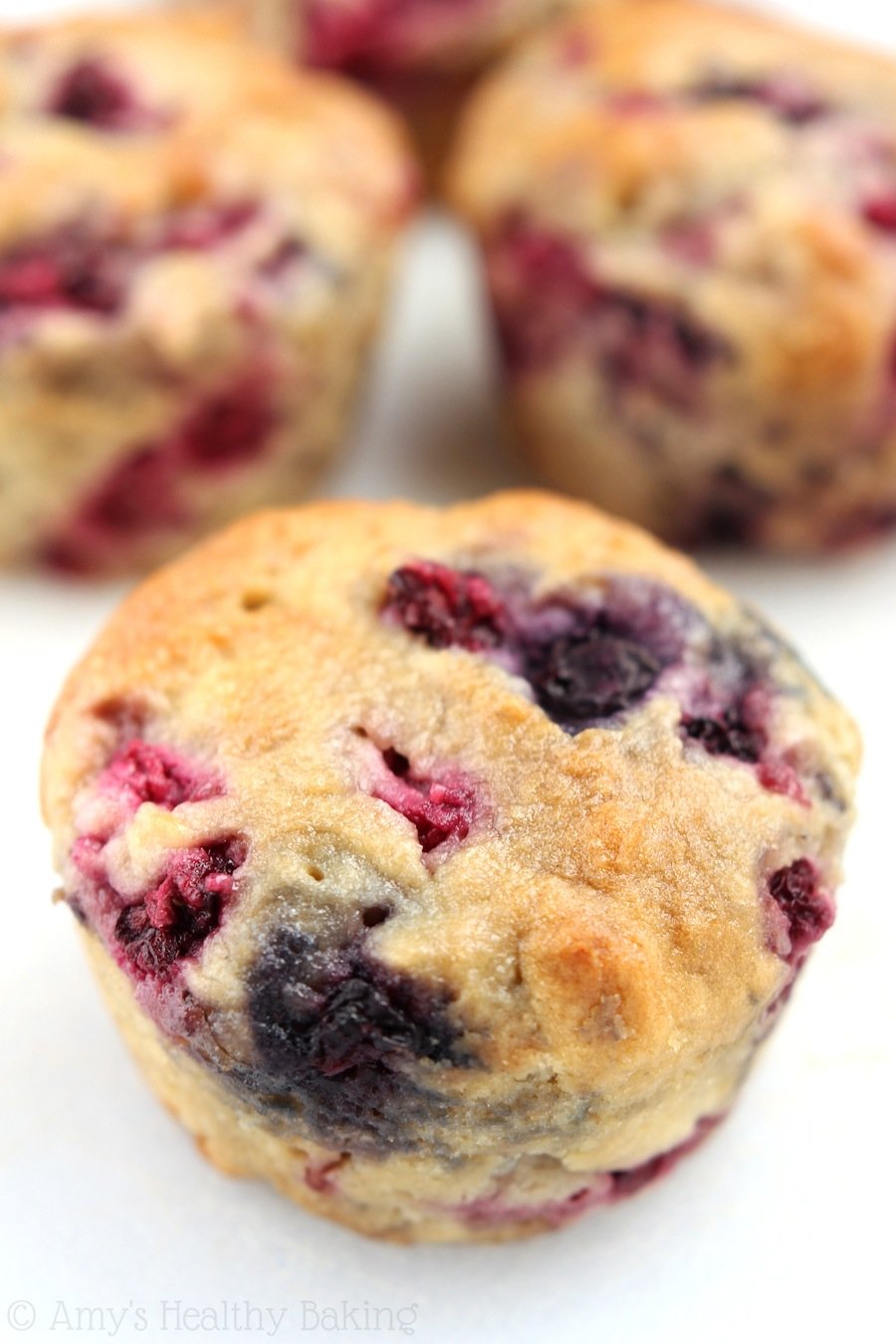 Maple Mixed Berry Muffins | Amy's Healthy Baking