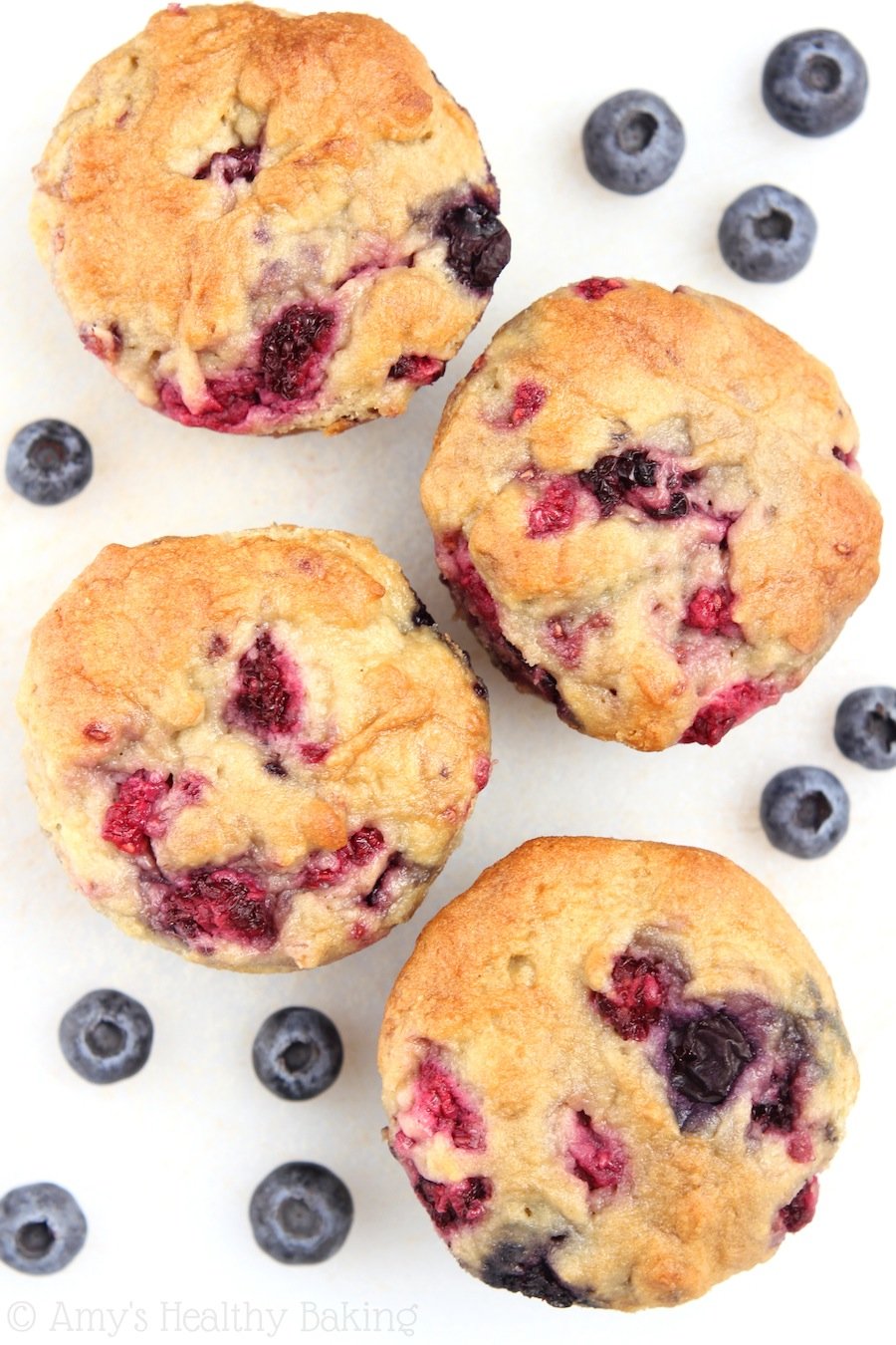 Maple Mixed Berry Muffins -- my new favorite recipe! They practically taste like cupcakes, not healthy at all!