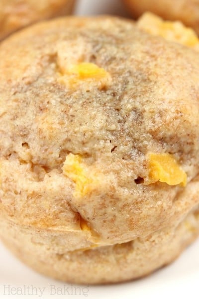Healthy Honey Peach Muffins