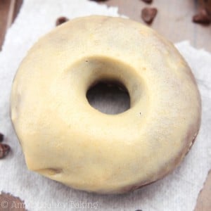 Dark Chocolate Peanut Butter Donuts -- they taste like cupcakes crossed with Reese's PB cups! Baked, not fried & only 86 calories!