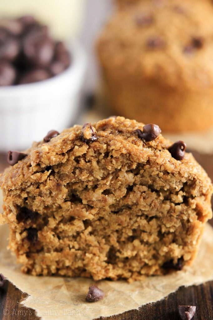 Healthy Chocolate Chip Banana Bran Muffins Amy's Healthy Baking