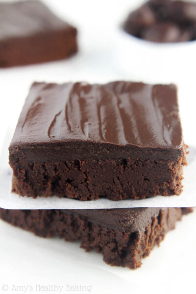 Healthy Chocolate Frosted Fudgy Brownies