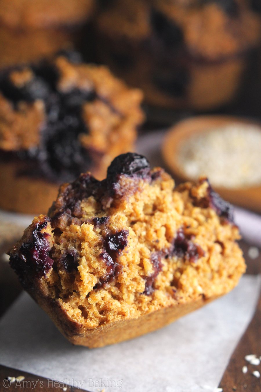 Blueberry Buttermilk Bran Muffins | Amy's Healthy Baking