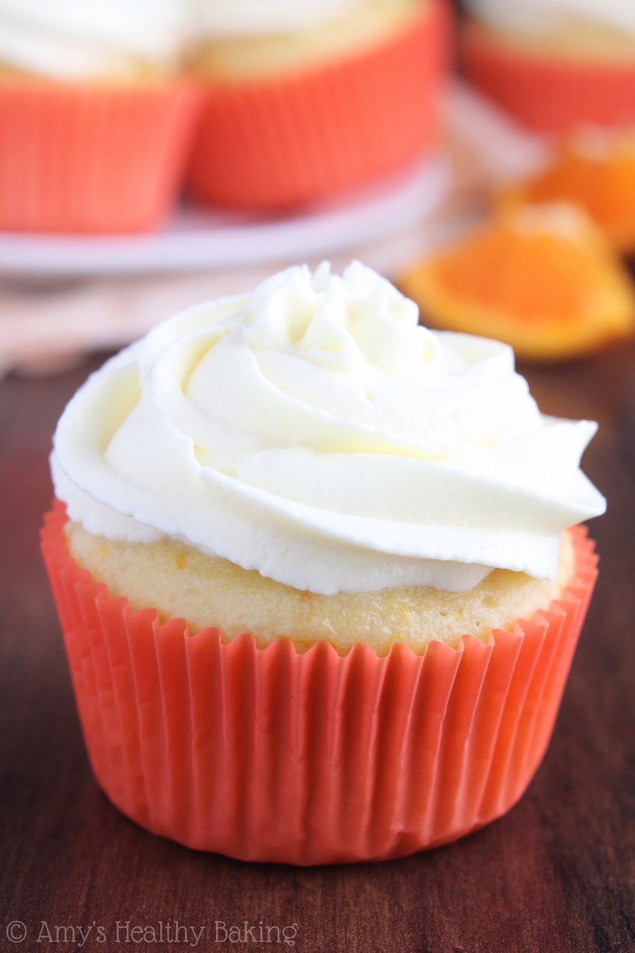 Skinny Orange Creamsicle Cupcakes