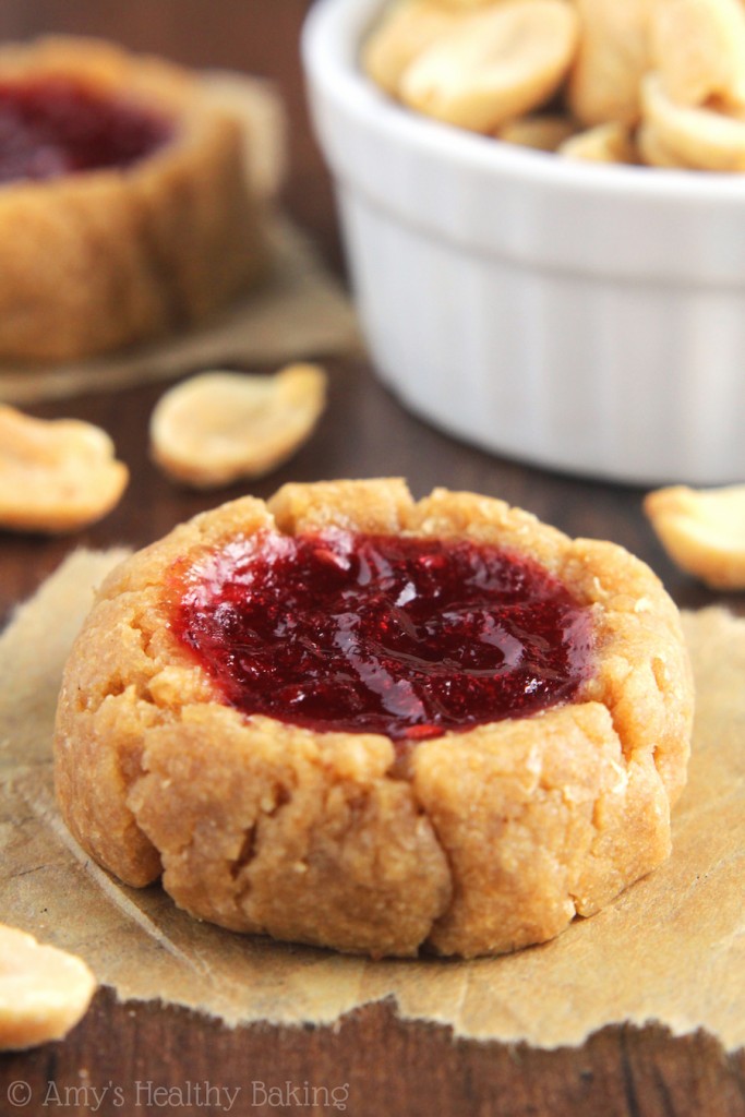 Peanut Butter & Jam Thumbprint Cookies Amy's Healthy Baking