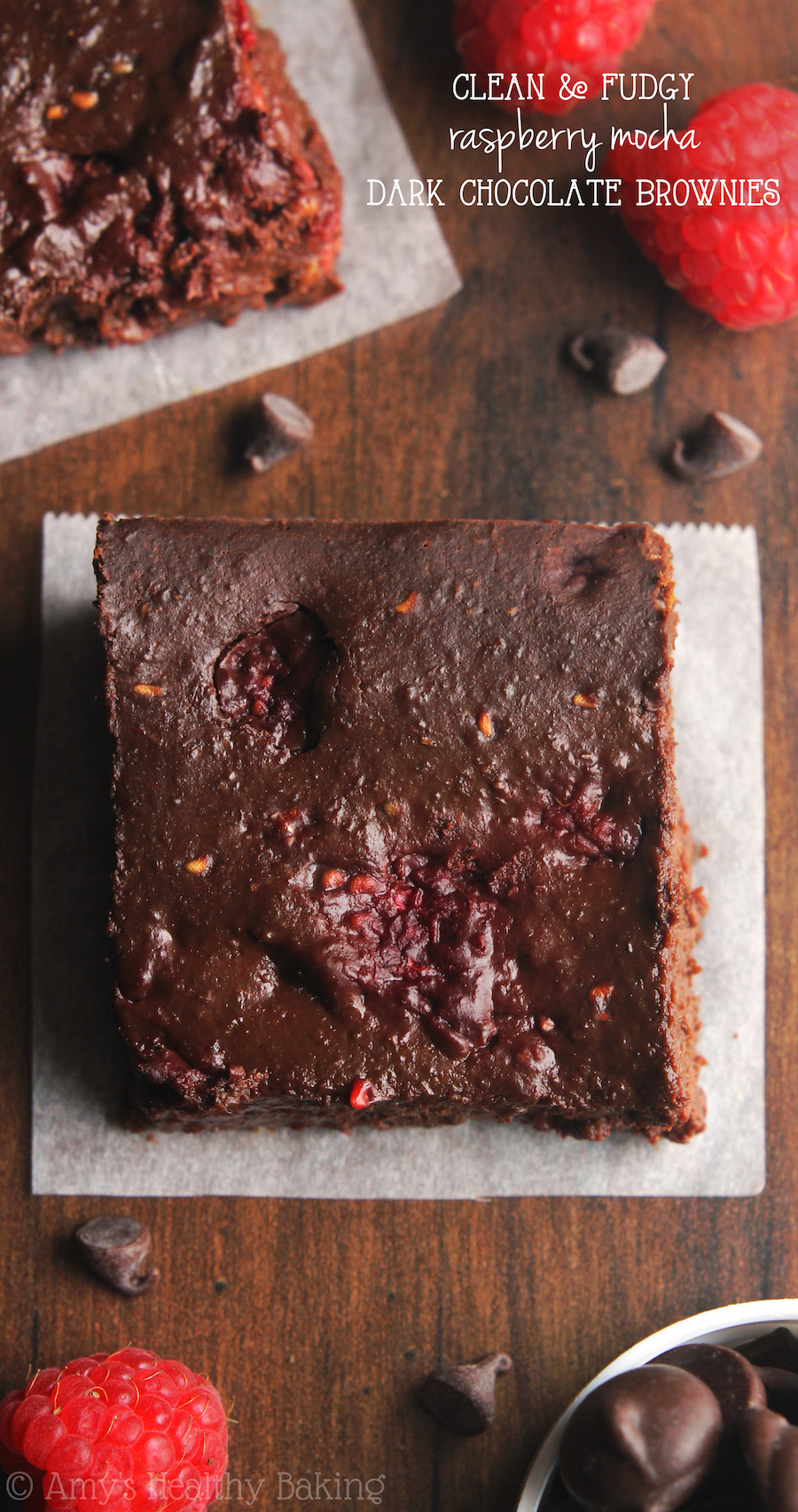 Clean Raspberry Mocha Brownies | Amy's Healthy Baking