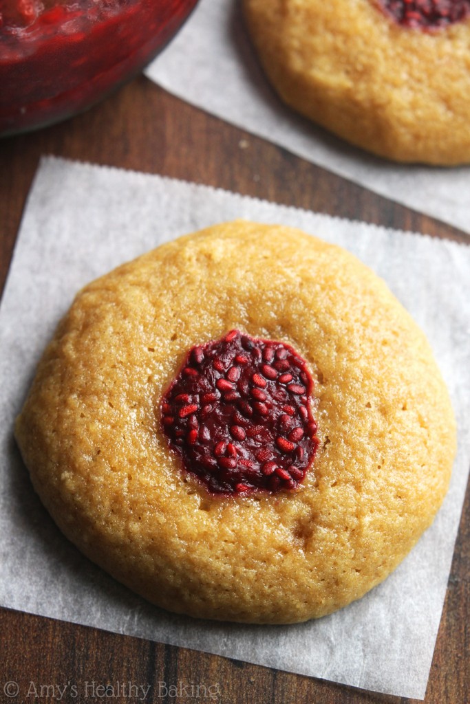 Clean Raspberry Thumbprint Cookies Amy's Healthy Baking