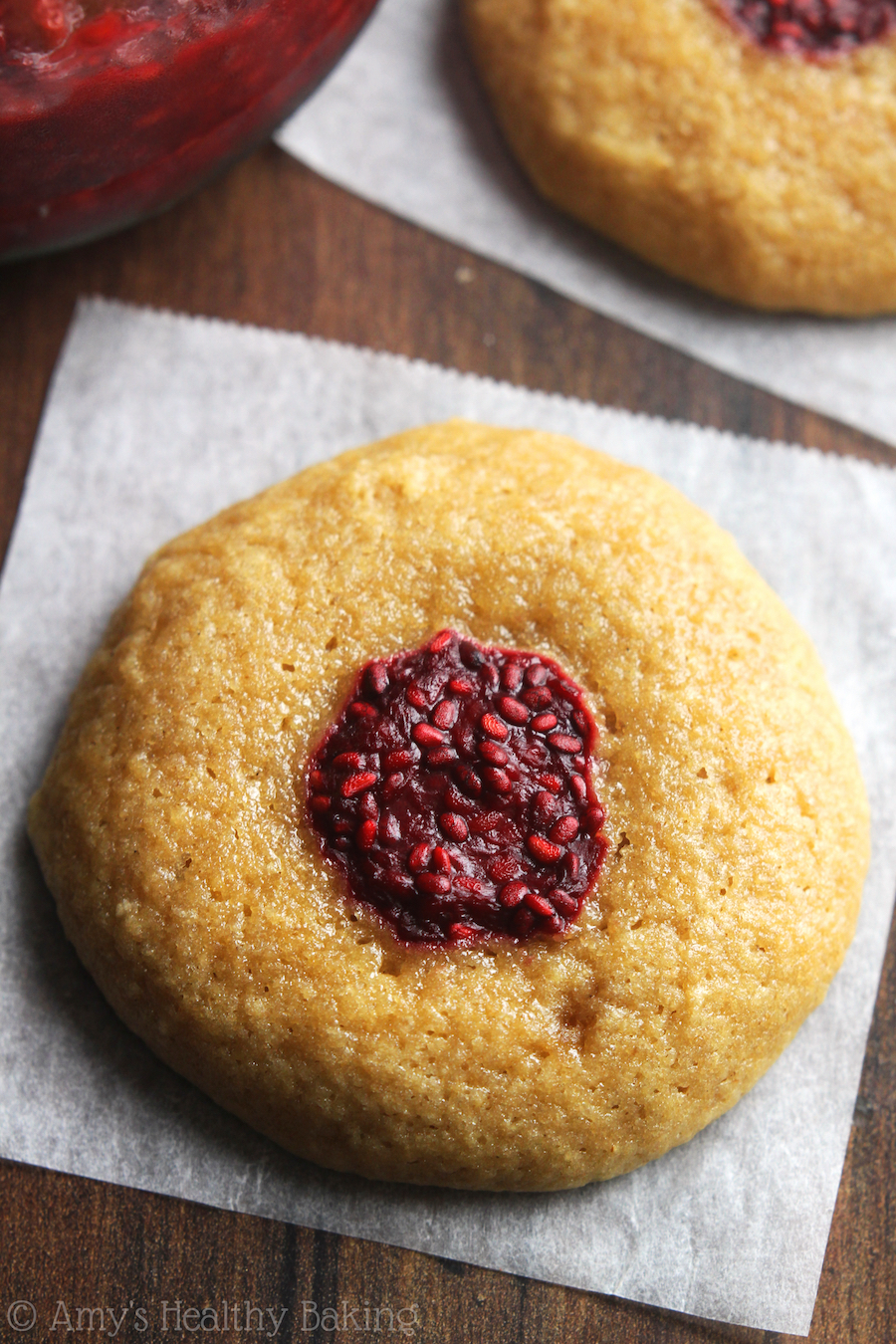 Clean Raspberry Thumbprint Cookies