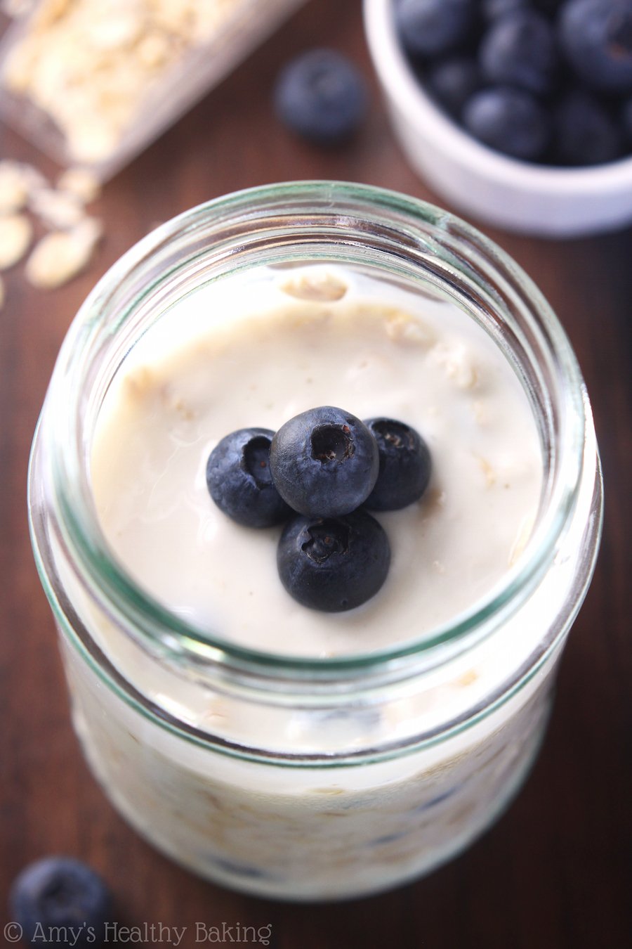 Blueberry Pie Protein Overnight Oats  Amys Healthy Baking