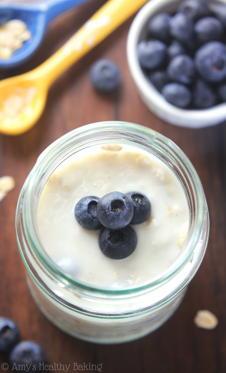 Blueberry Pie Protein Overnight Oats Amy S Healthy Baking