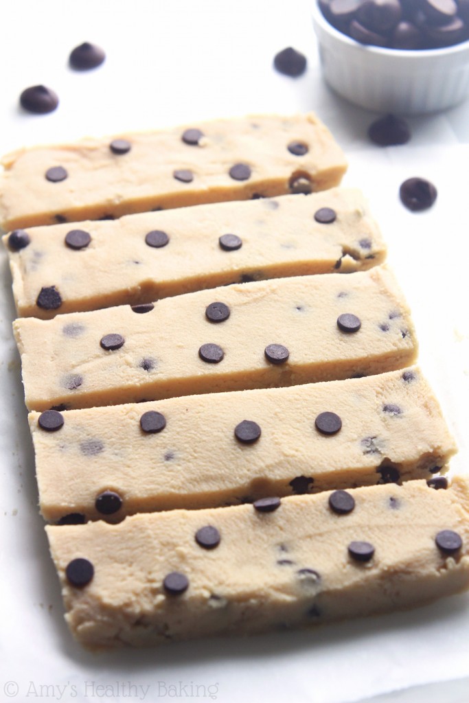 Chocolate Chip Cookie Dough Protein Bars {Recipe Video!} Amy's