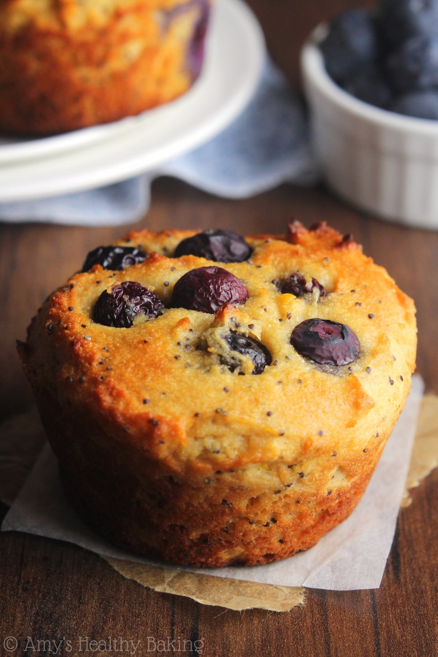 Blueberry Muffins made with Pure Via Stevia - Noshing With the Nolands