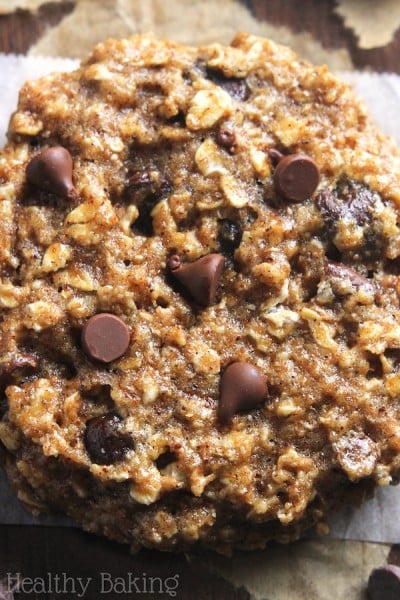 Chocolate Chip Almond Butter Oatmeal Cookies