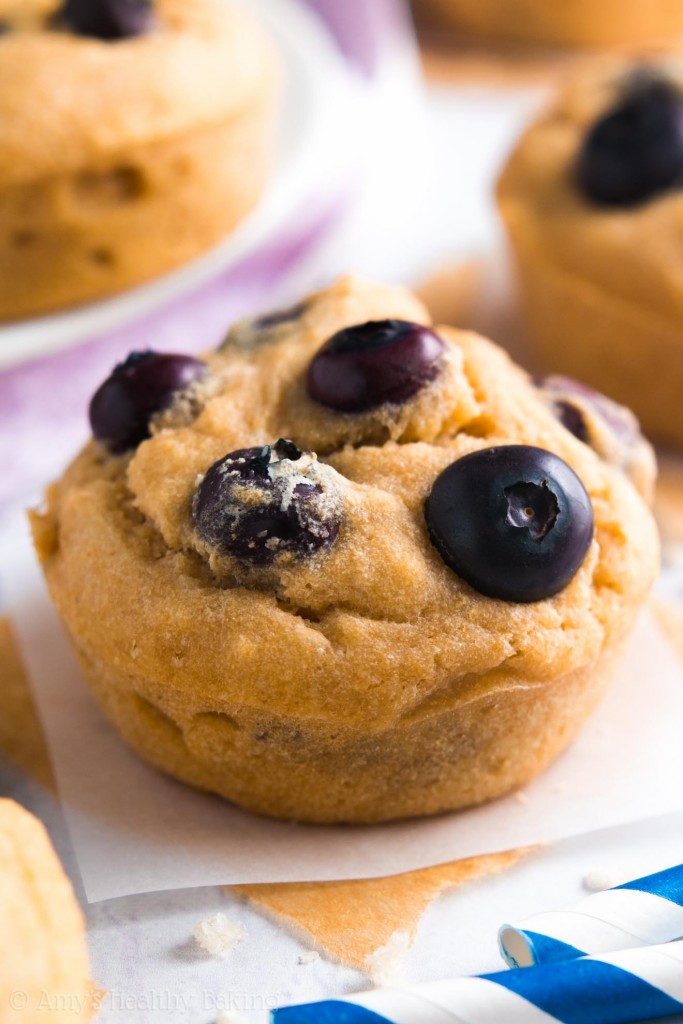 Healthy Blueberry Muffins {Recipe Video!} Amy's Healthy Baking