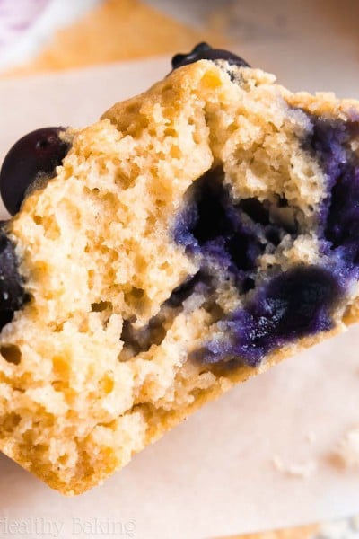 Healthy Blueberry Muffins {Recipe Video!}