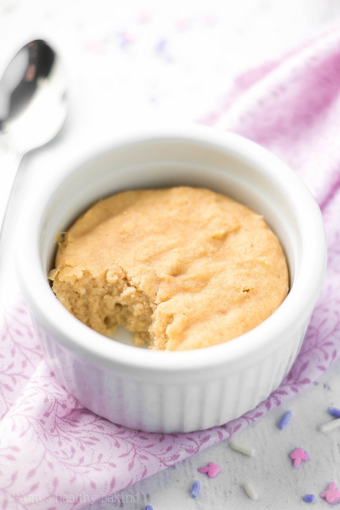 Skinny SingleServing Vanilla Mug Cake {Recipe Video!} Amy's Healthy