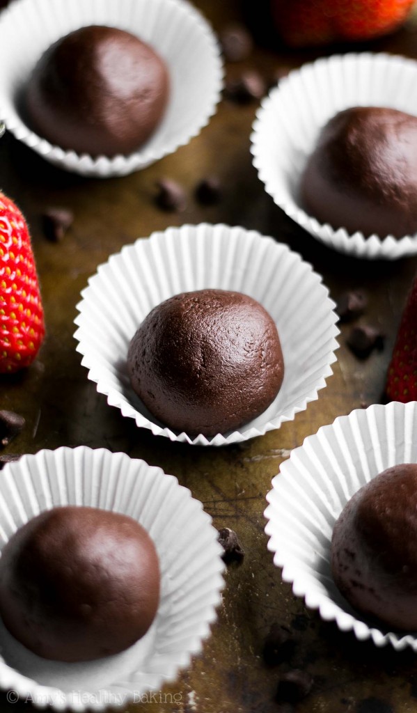 Dark Chocolate Strawberry Cheesecake Truffles Amy's Healthy Baking