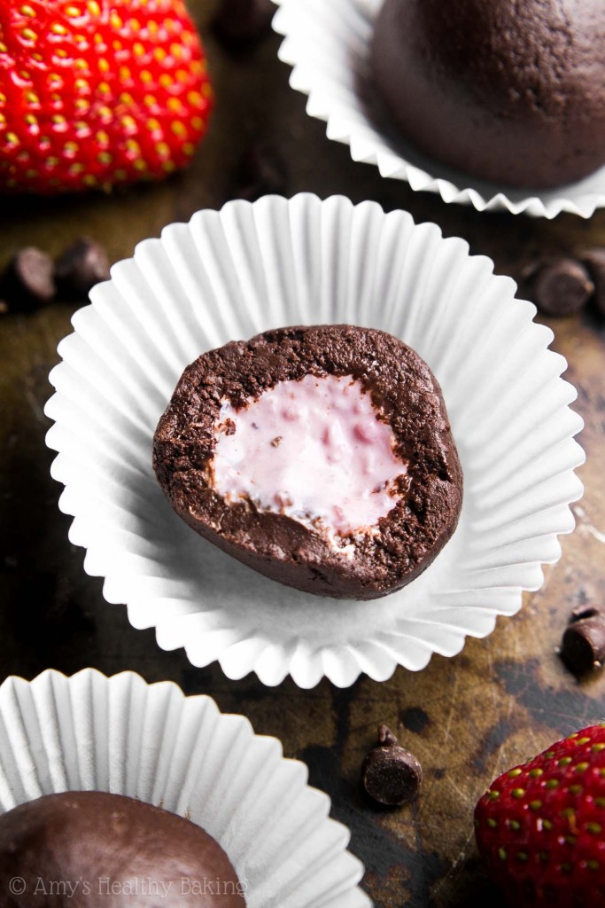 Dark Chocolate Strawberry Cheesecake Truffles Amy's Healthy Baking