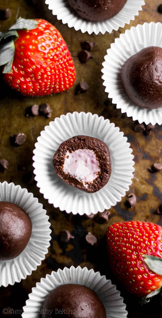 Dark Chocolate Strawberry Cheesecake Truffles Amy's Healthy Baking