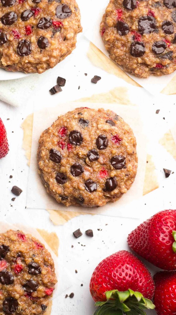 Dark Chocolate Strawberry Oatmeal Cookies Amy's Healthy Baking