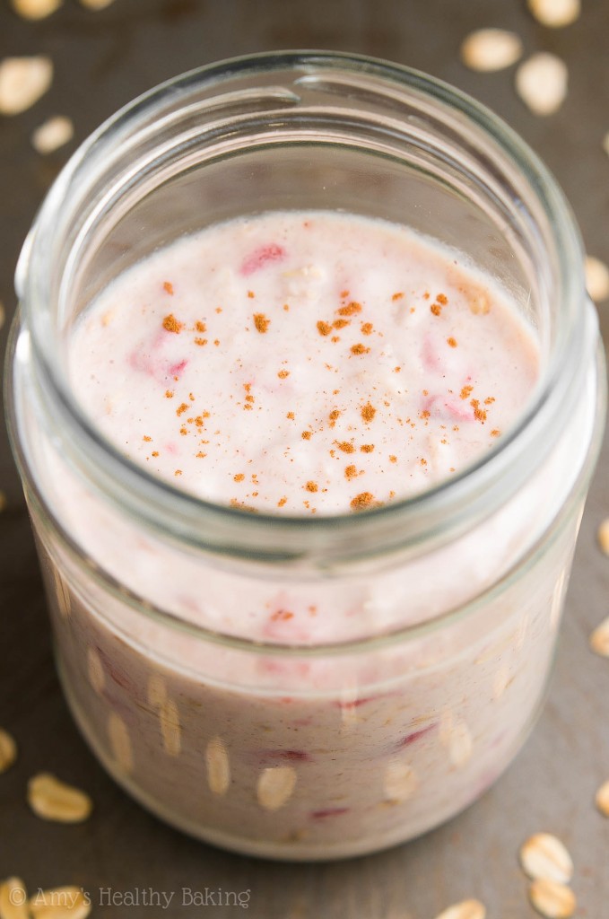 Strawberry Banana Bread Protein Overnight Oats Amy's Healthy Baking