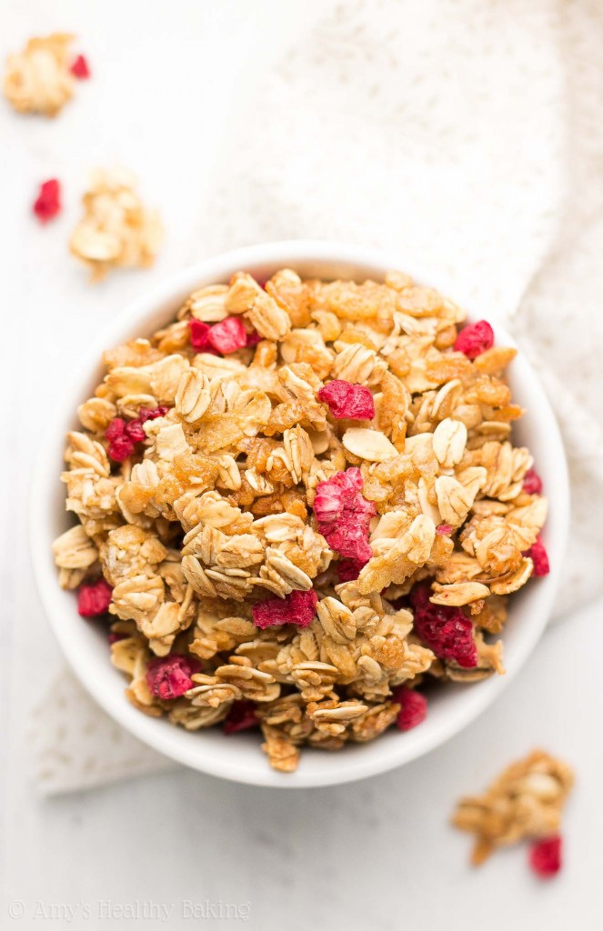 Healthy Raspberry Almond Granola Amy's Healthy Baking