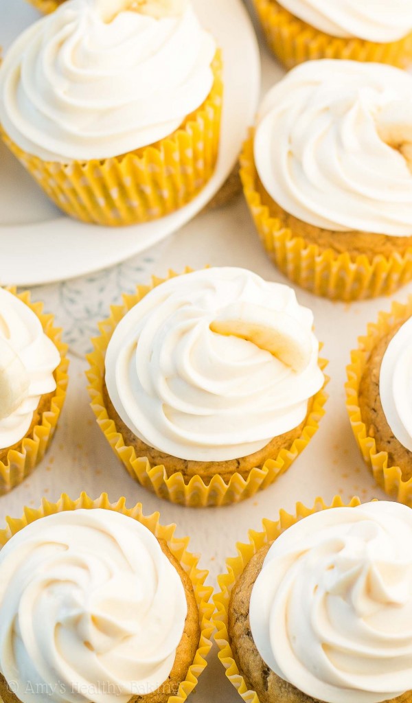 Healthy Banana Cupcakes + Cream Cheese Frosting Amy's Healthy Baking