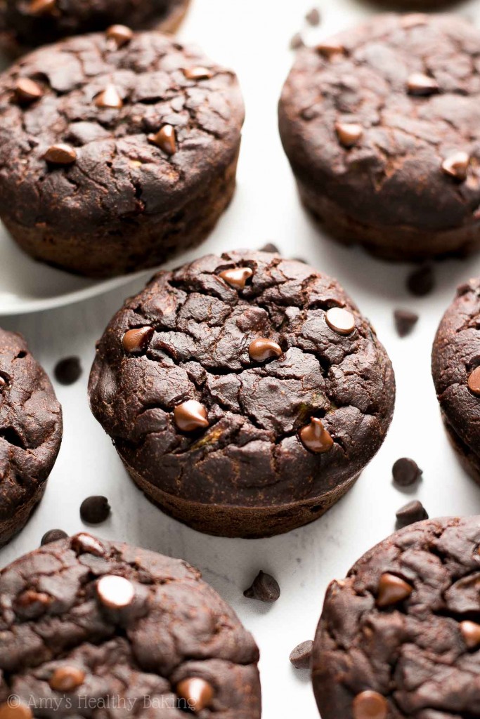 Healthy Double Chocolate Zucchini Muffins Amy's Healthy Baking