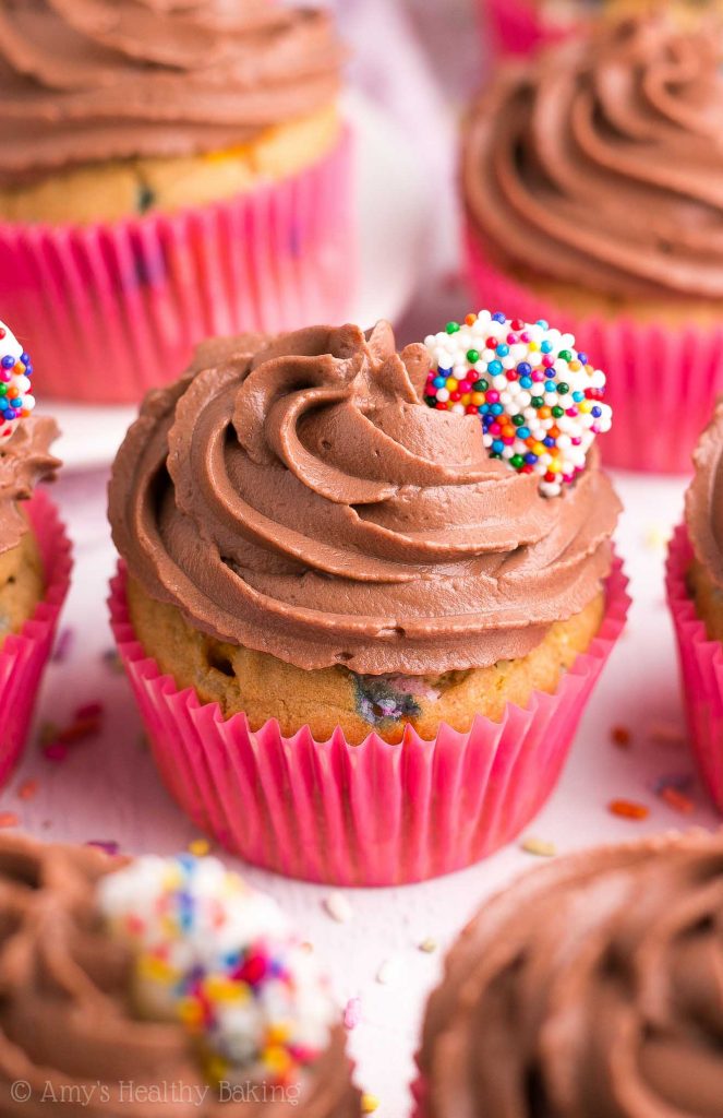 Healthy Funfetti Cupcakes with Chocolate Frosting Amy's Healthy Baking