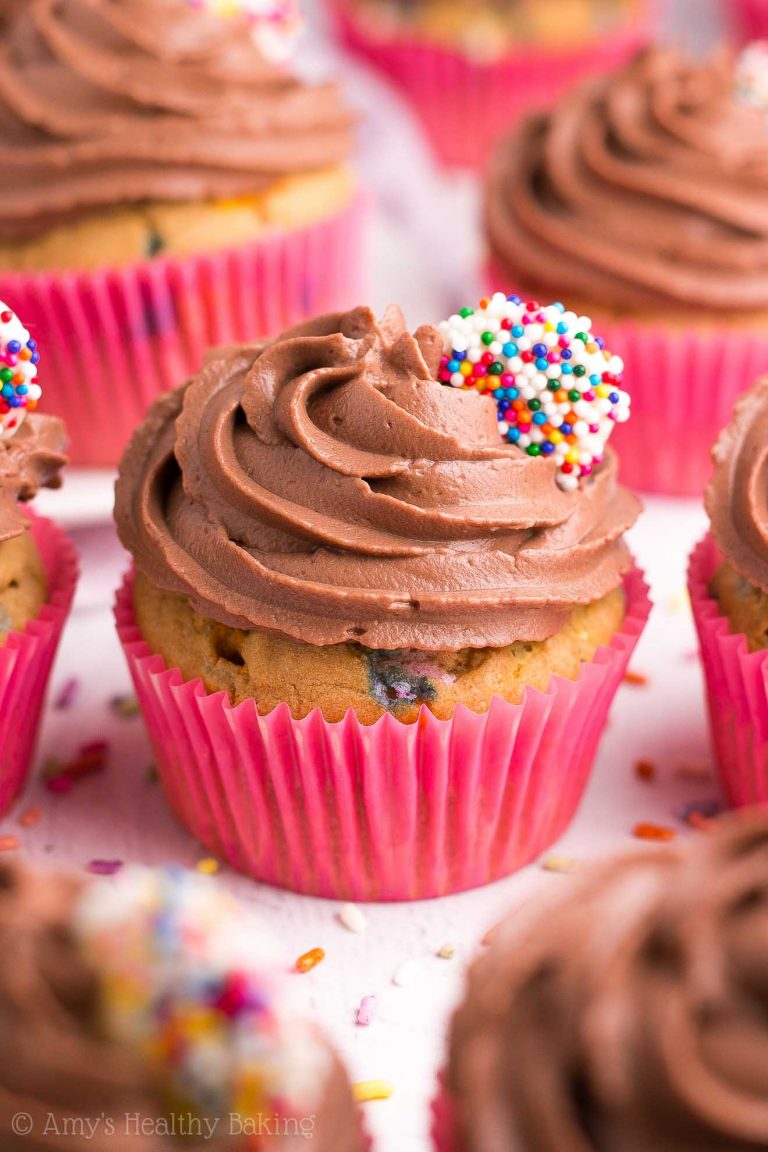 Healthy Funfetti Cupcakes with Chocolate Frosting Amy's Healthy Baking