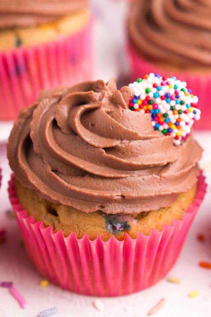Healthy Funfetti Cupcakes with Chocolate Frosting Amy's Healthy Baking