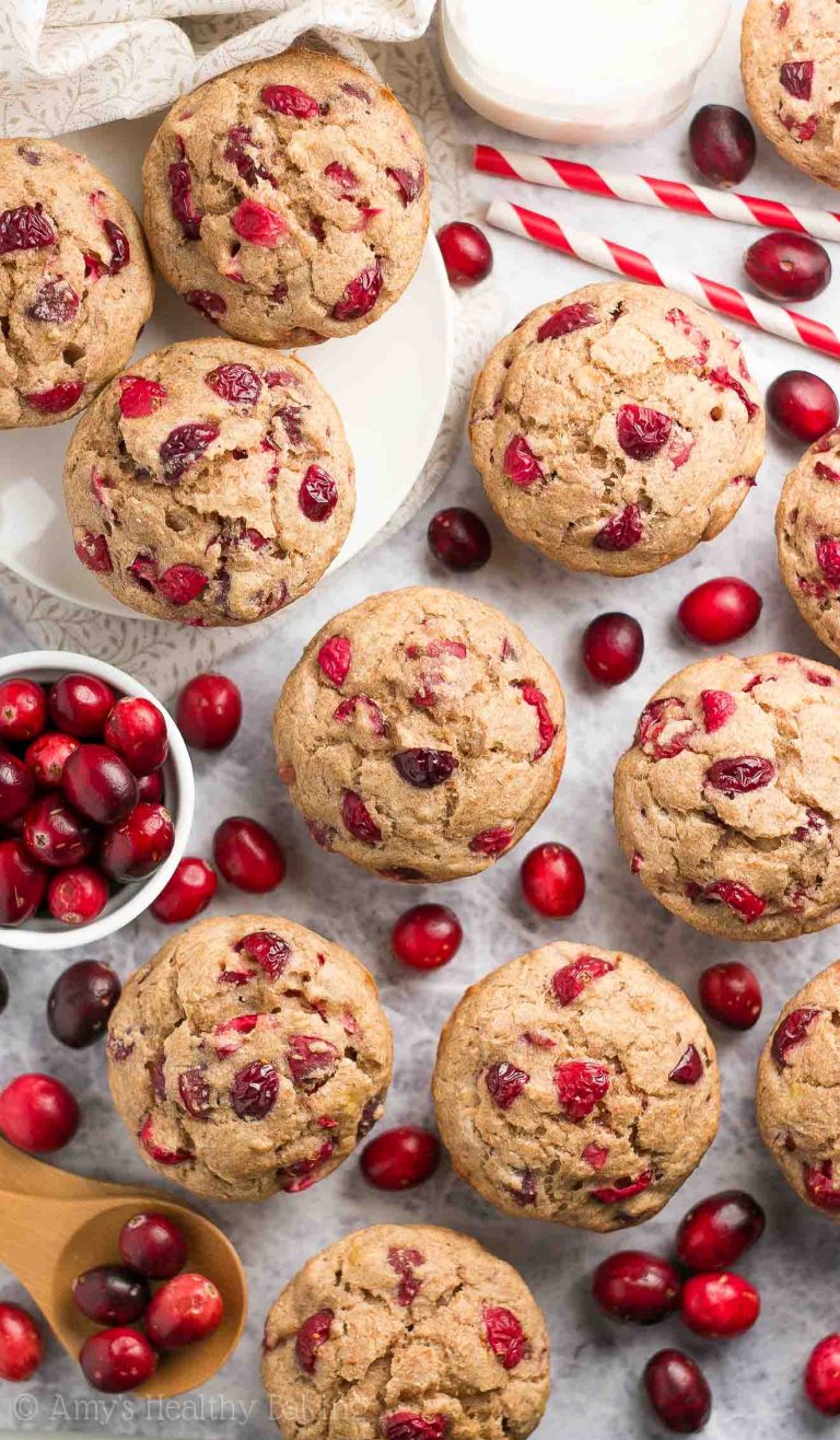Healthy Cranberry Banana Muffins Amy's Healthy Baking